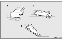 1- Collision with an elevated median/island or kerb