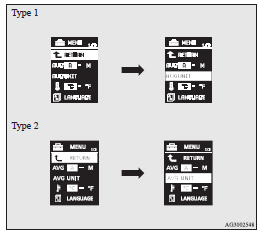 3. Press and hold the multi-information meter switch for about 2 seconds or more