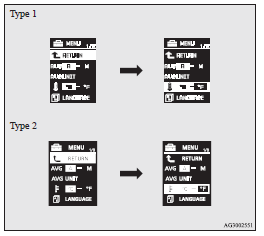 3. Press and hold the multi-information meter switch for about 2 seconds or more