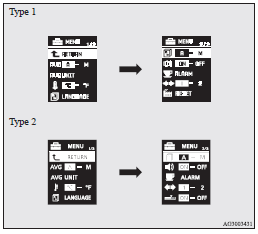 3. Press and hold the multi-information meter switch to switch in sequence from