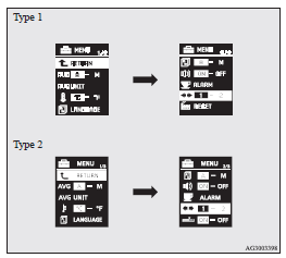 3. Press and hold the multi-information meter switch for about 2 seconds or more