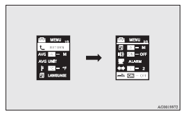 3. Press and hold the multi-information meter switch for about 2 seconds or more