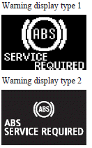 If there is a malfunction in the system, the ABS warning lamp will come on and