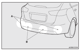 Reversing sensor system detection areas