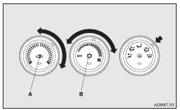 1. Set the air selection switch (A) to the outside position.