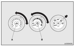 1. Set the air selection switch (A) to the outside position.