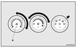 1. Set the air selection switch (A) to the outside position.