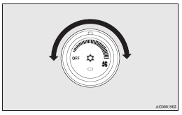 Temperature control dial