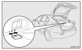 1 (ON) - The lamp illuminates regardless of whether the rear hatch is open or