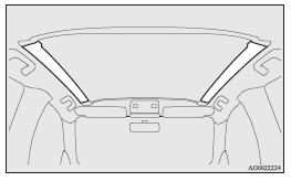 The sunshade illumination turns on when the ignition switch or the operation