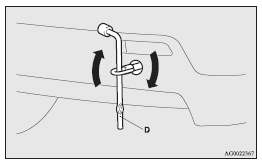 4. Always attach the tow rope to the towing hook. Otherwise, the instructions