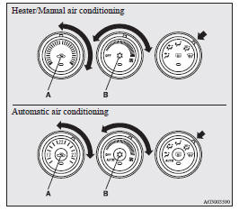 1. Set the air selection switch (A) to the outside position.