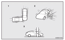 1- Side impacts in an area away from the passenger compartment